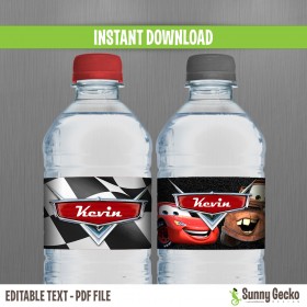 Cars Birthday Bottle Labels or Napkin Rings